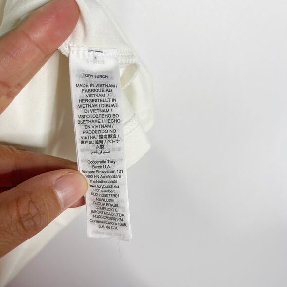 Tory Burch Sport Small S Off White Crew Neck Sleeveless Tank Top Workout - Picture 4 of 6